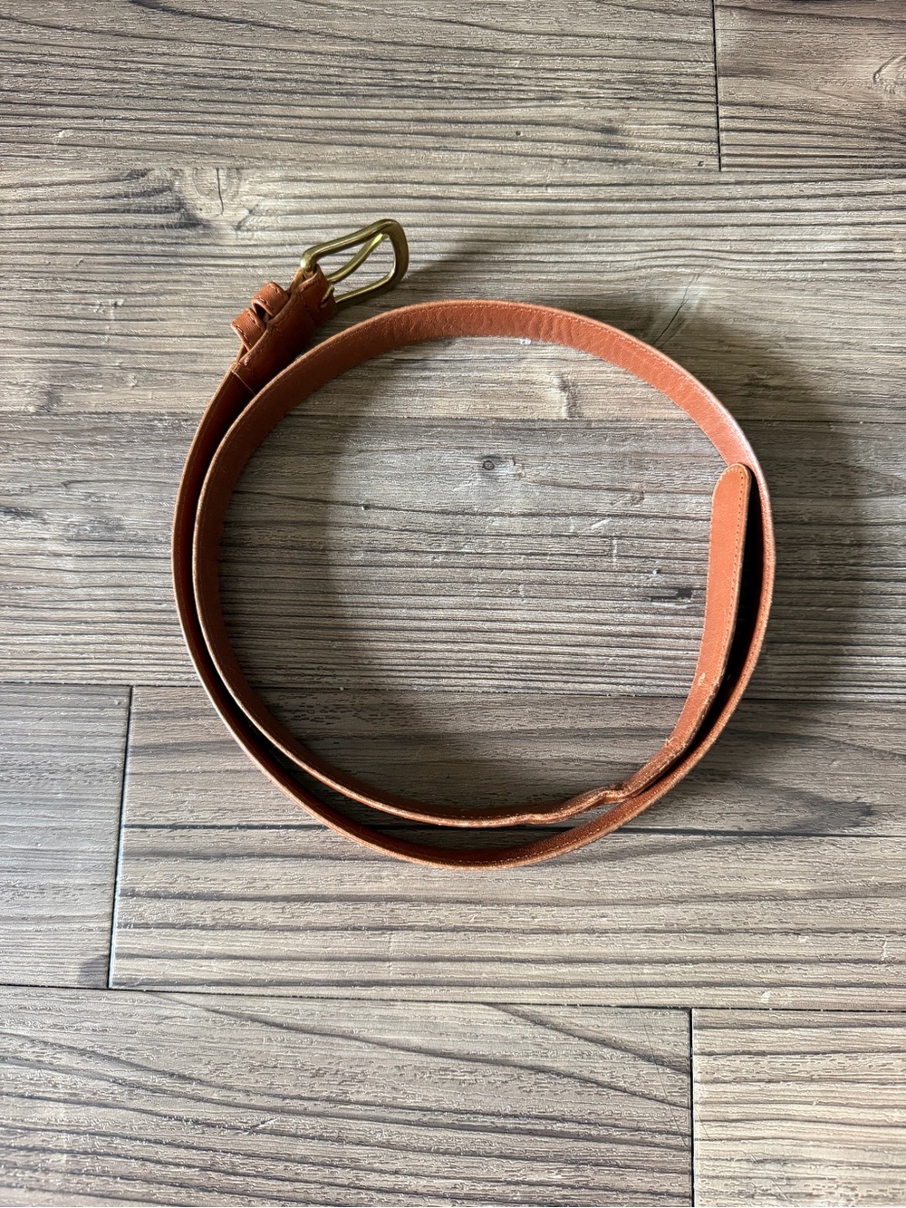 Coach Tan Leather Belt Strap with Brass Details